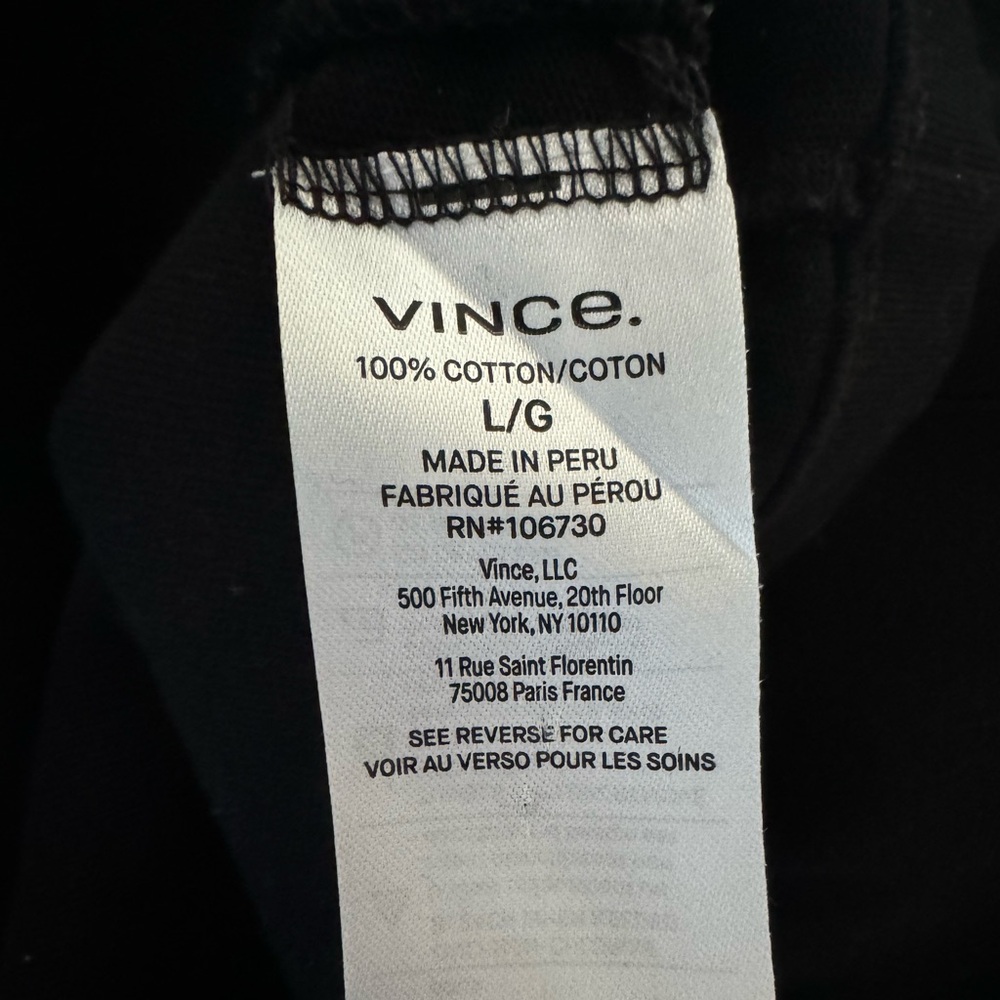 Vince Tie Waist Cotton T-shirt Dress Black. Women’s Large. Classic. Comfortable - Picture 5 of 7
